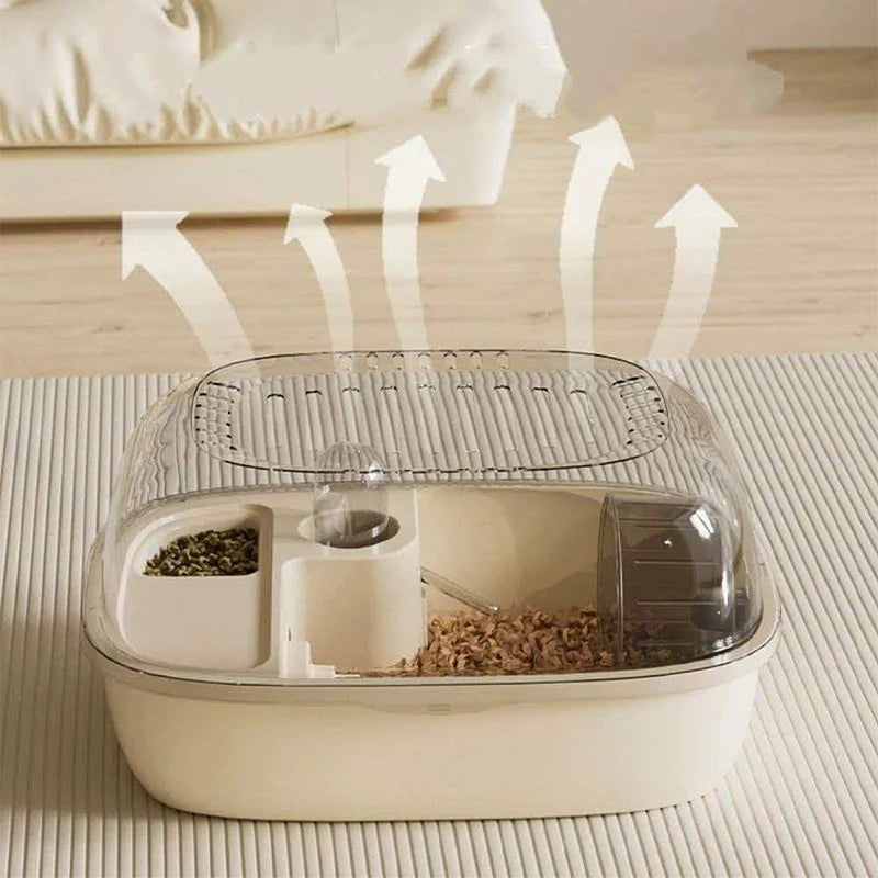 Transparent Hamster Cage Oversized Luxury Villa Large Space Habitat! Panoramic View for Hamsters & Small Pets - JanesWaggingWonders