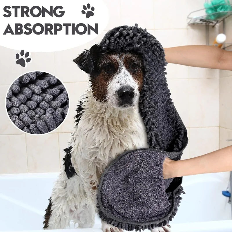 Super Absorbent Quick Dry Pet Towel. Soft Dog Bath Robe. Convenient Cat Bath Towel 
Pet Cleaning Washcloth Essential Dog Accessory