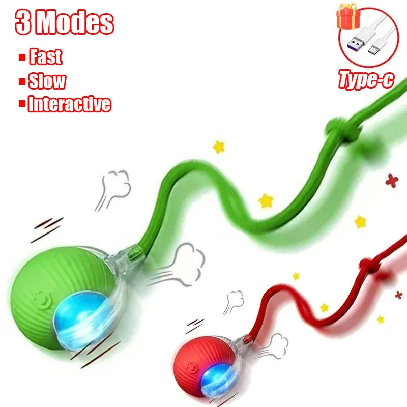 1~3pcs Cat Interactive Ball Toy. Automatic Rolling Ball Tail!  Rechargeable Smart Pet Electric Toy. Dog & Cat Training Imitates Mouse!