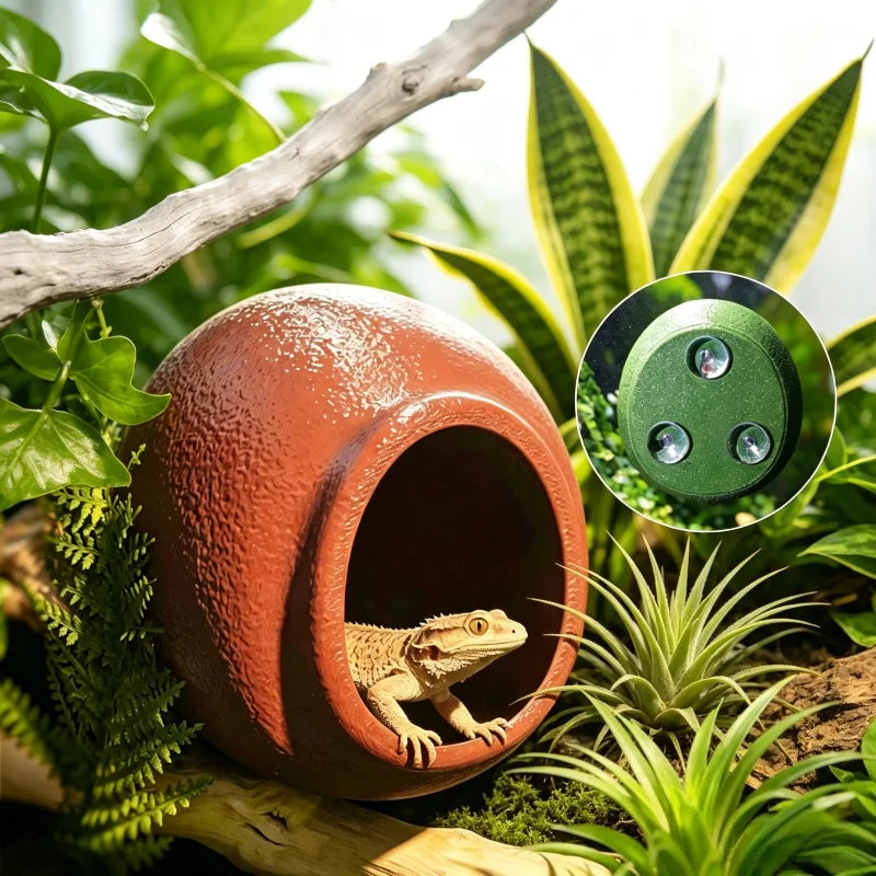 Reptile Hideouts Egg Cave with Suction Cups for Gecko Tree Frog Tarantula Spiders. Climbing Habitat Terrarium Décor. - JanesWaggingWonders