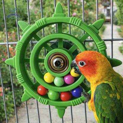 Rudder Shaped Parrot Spinner Rattle Toy. Bite Resistant Colorful Beads. 
Interactive Spinning Wheel Plastic.