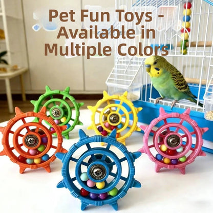 Rudder Shaped Parrot Spinner Rattle Toy. Bite Resistant Colorful Beads. 
Interactive Spinning Wheel Plastic.