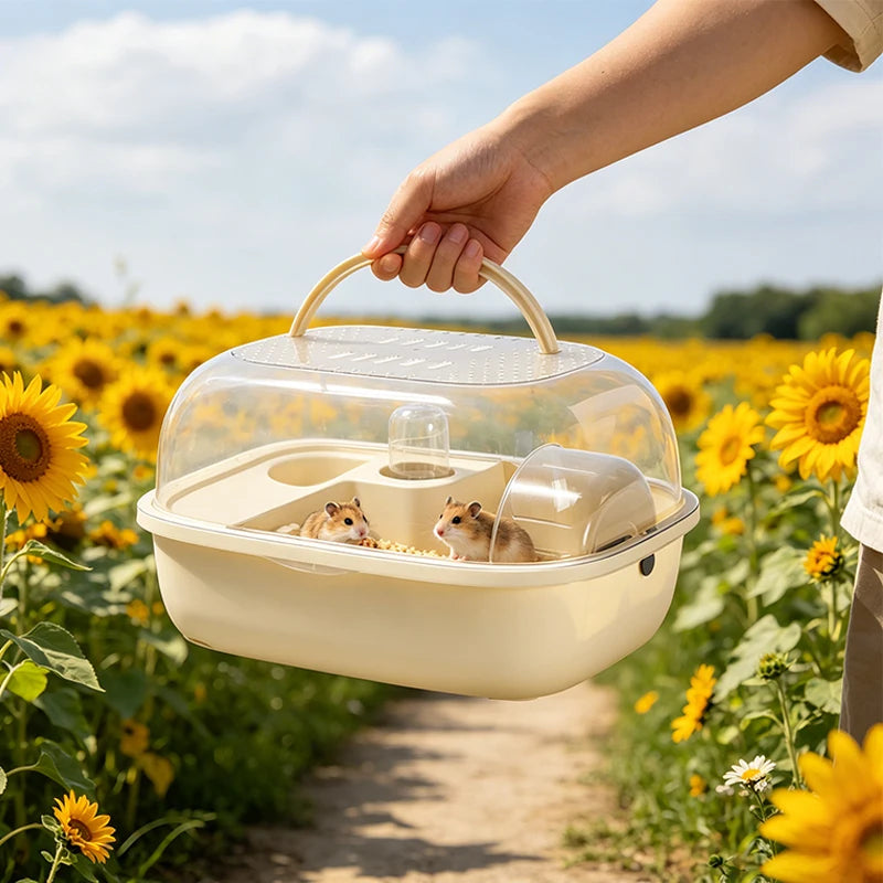 Transparent Hamster Cage Oversized Luxury Villa Large Space Habitat! Panoramic View for Hamsters & Small Pets - JanesWaggingWonders