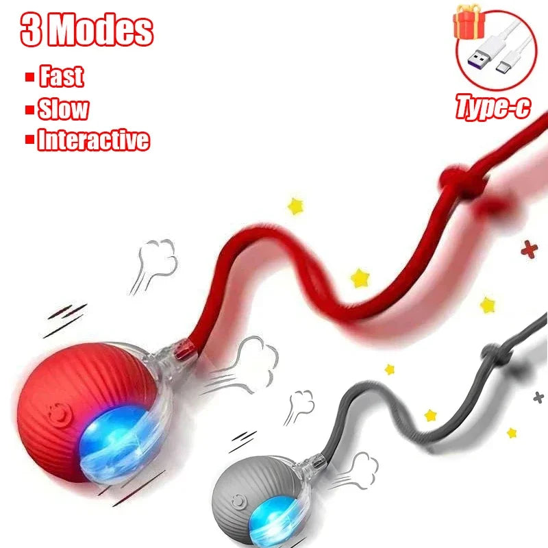 1~3pcs Cat Interactive Ball Toy. Automatic Rolling Ball Tail!  Rechargeable Smart Pet Electric Toy. Dog & Cat Training Imitates Mouse!