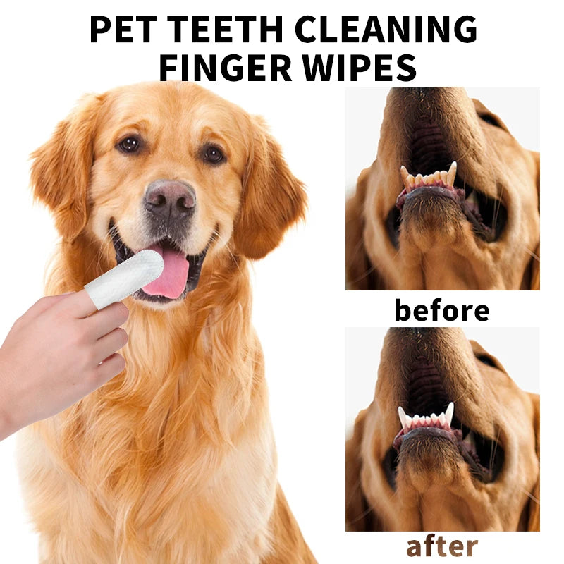 Pet teeth cleaning wipes, cats and dogs, pet cleaning wipes, gloves that can be licked!