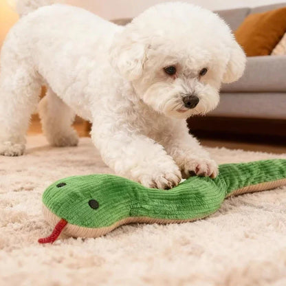 Interactive Snake Plush Toy for Dogs, Cats & Kittens. Crinkle Sound Kick Stick. Funny Pet Chew Toys.