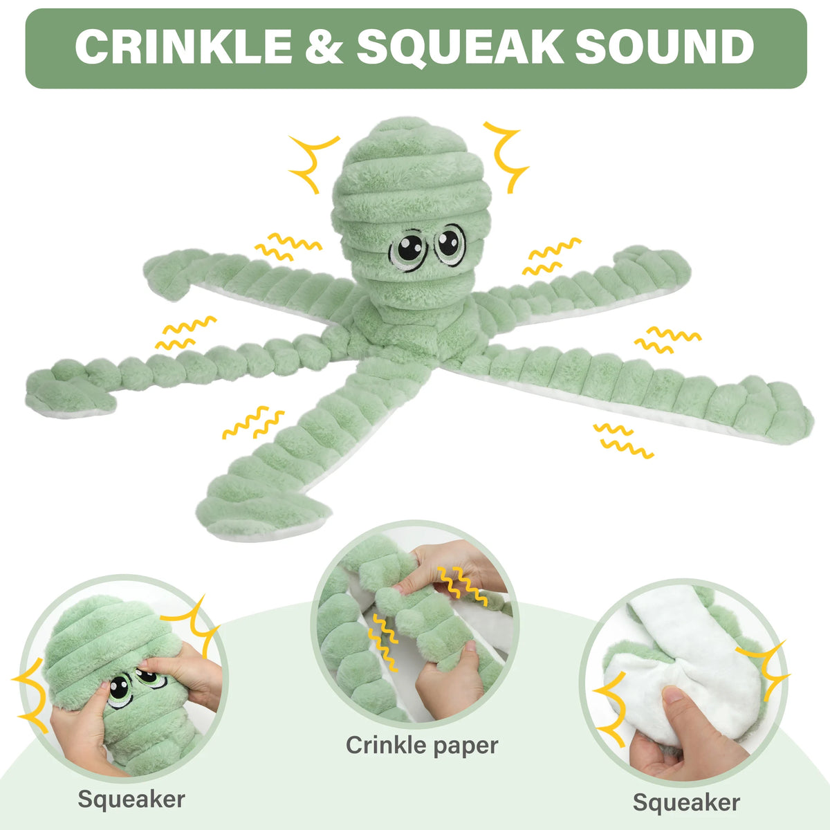 Octopus Design Pet Teething, Squeaky Plush Toy, Chewing Toy For Dog Interactive Supply, Animal Pet Toy For Small Medium Dog