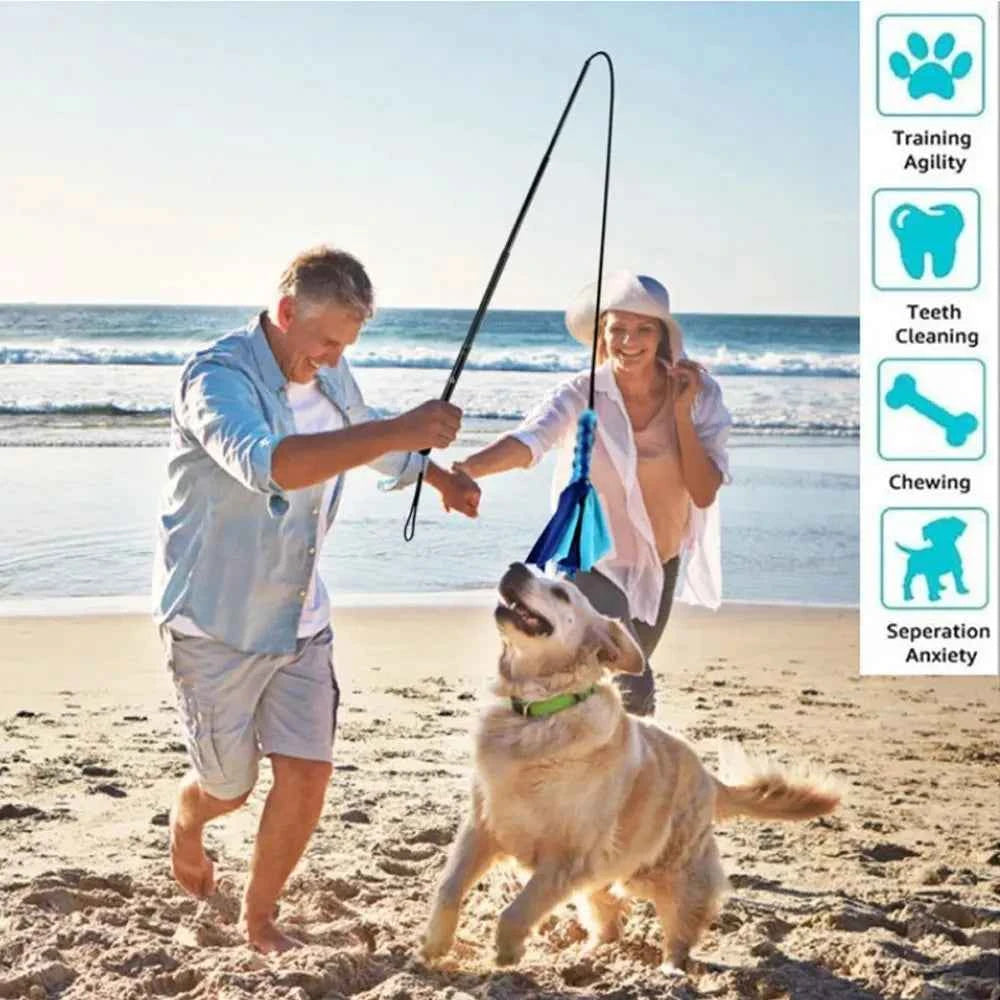 Retractable Dog Chase Toy – Interactive Flirt Pole for Training, Exercise & Outdoor Play