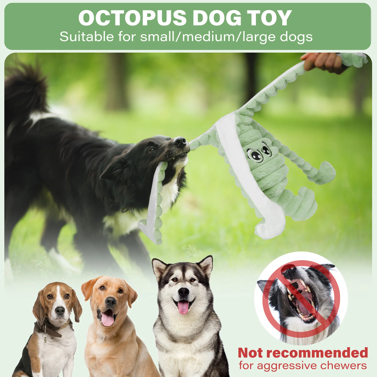 Octopus Design Pet Teething, Squeaky Plush Toy, Chewing Toy For Dog Interactive Supply, Animal Pet Toy For Small Medium Dog