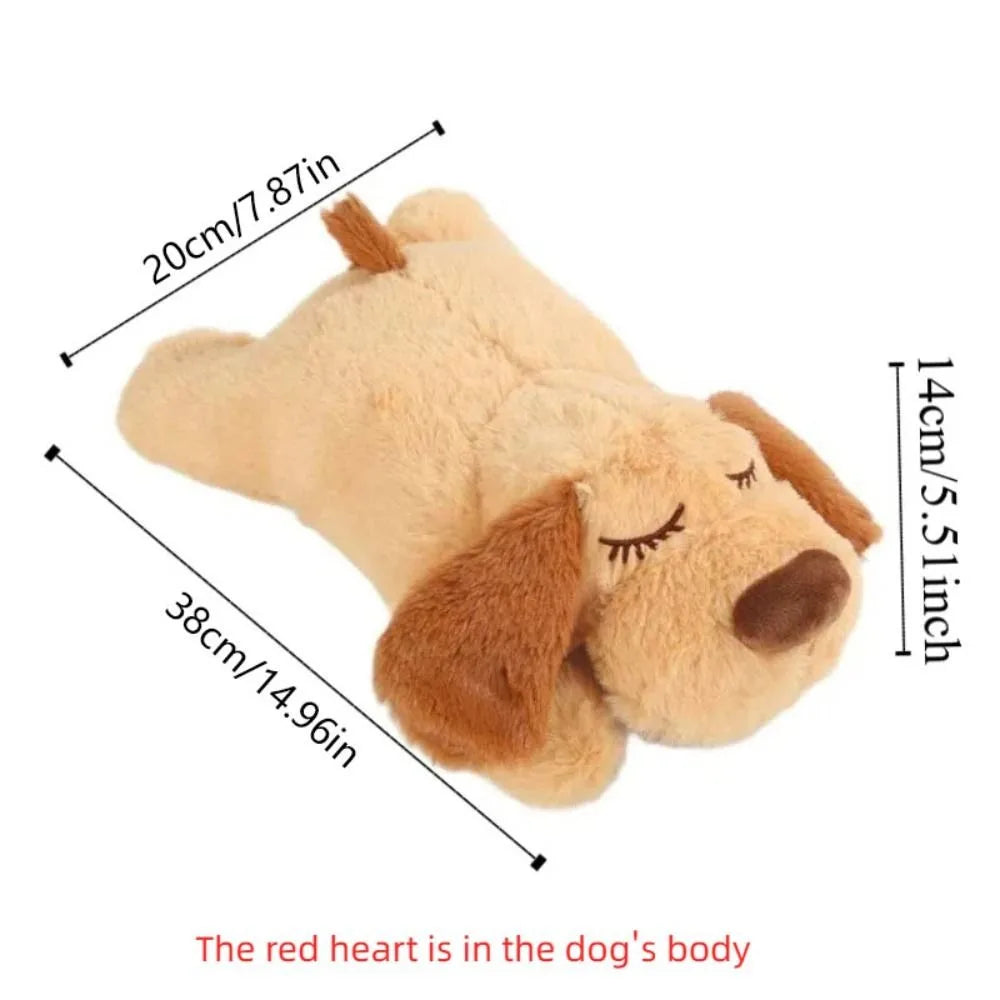 Sleep Aid Dog Heartbeat Toy.  Anxiety Relief, Behavioral Training. Lying Dog Fidget Toy. 
Stuffed Animal Soft Puppy Plush Doll.