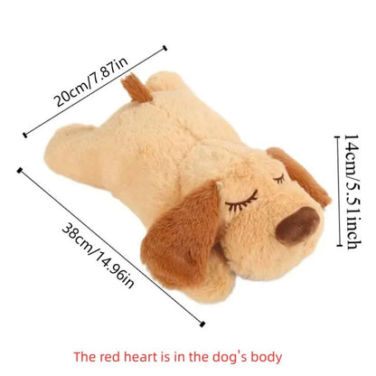Sleep Aid Dog Heartbeat Toy.  Anxiety Relief, Behavioral Training. Lying Dog Fidget Toy. 
Stuffed Animal Soft Puppy Plush Doll.