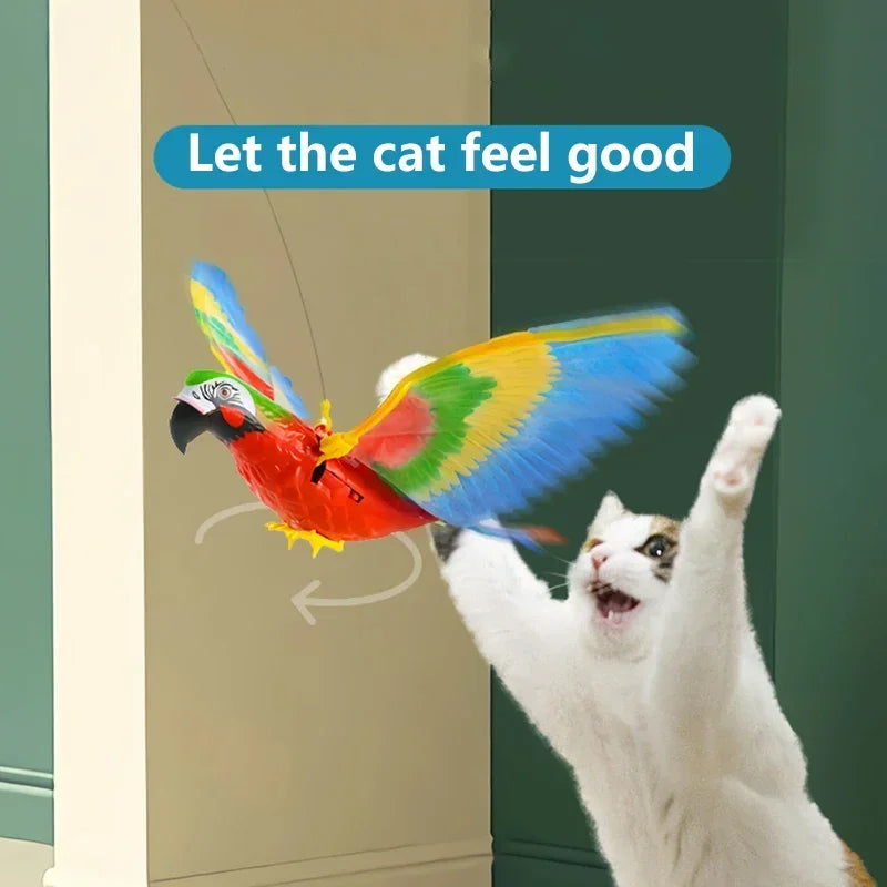 Electric Hanging Bird Toy for Cats – Realistic Flying Eagle Teaser with Scratch Rope