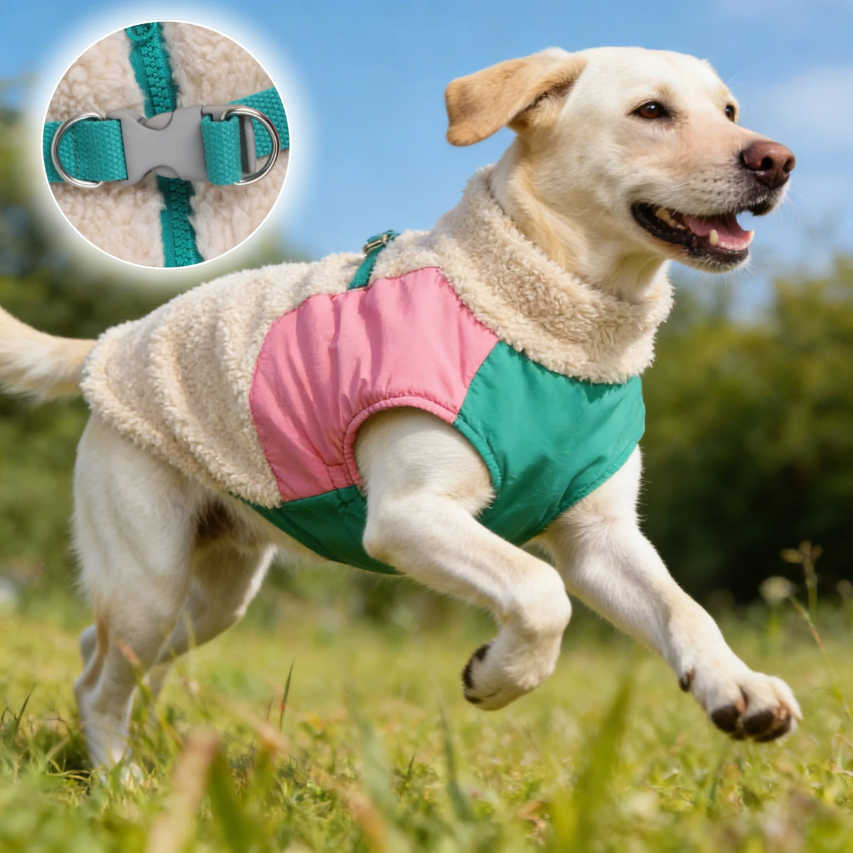 The lambskin material autumn and winter jacket for dogs is warm and comfortable - JanesWaggingWonders