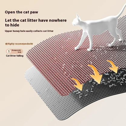 Cat Litter Mat 2-Layer Design Premium Sand Trapping Technology.  Waterproof Base Non-Slip Pet Floor Protecto.