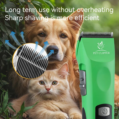 Cordless Rechargeable Pet Clipper, Low Noise! Professional Pet Hair Grooming Trimmer, Shaver Kit for Dogs & Cats.