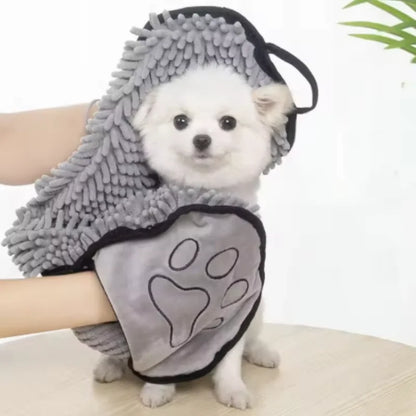 Super Absorbent Quick Dry Pet Towel. Soft Dog Bath Robe. Convenient Cat Bath Towel 
Pet Cleaning Washcloth Essential Dog Accessory