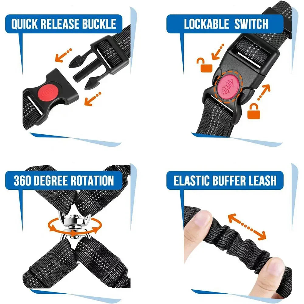1Pcs Pet Dog & Cat Seat Belt Car. Car Safety Rope One Belt Two Dog Leash