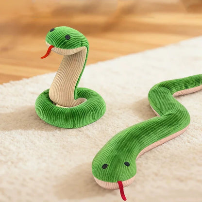 Interactive Snake Plush Toy for Dogs, Cats & Kittens. Crinkle Sound Kick Stick. Funny Pet Chew Toys.